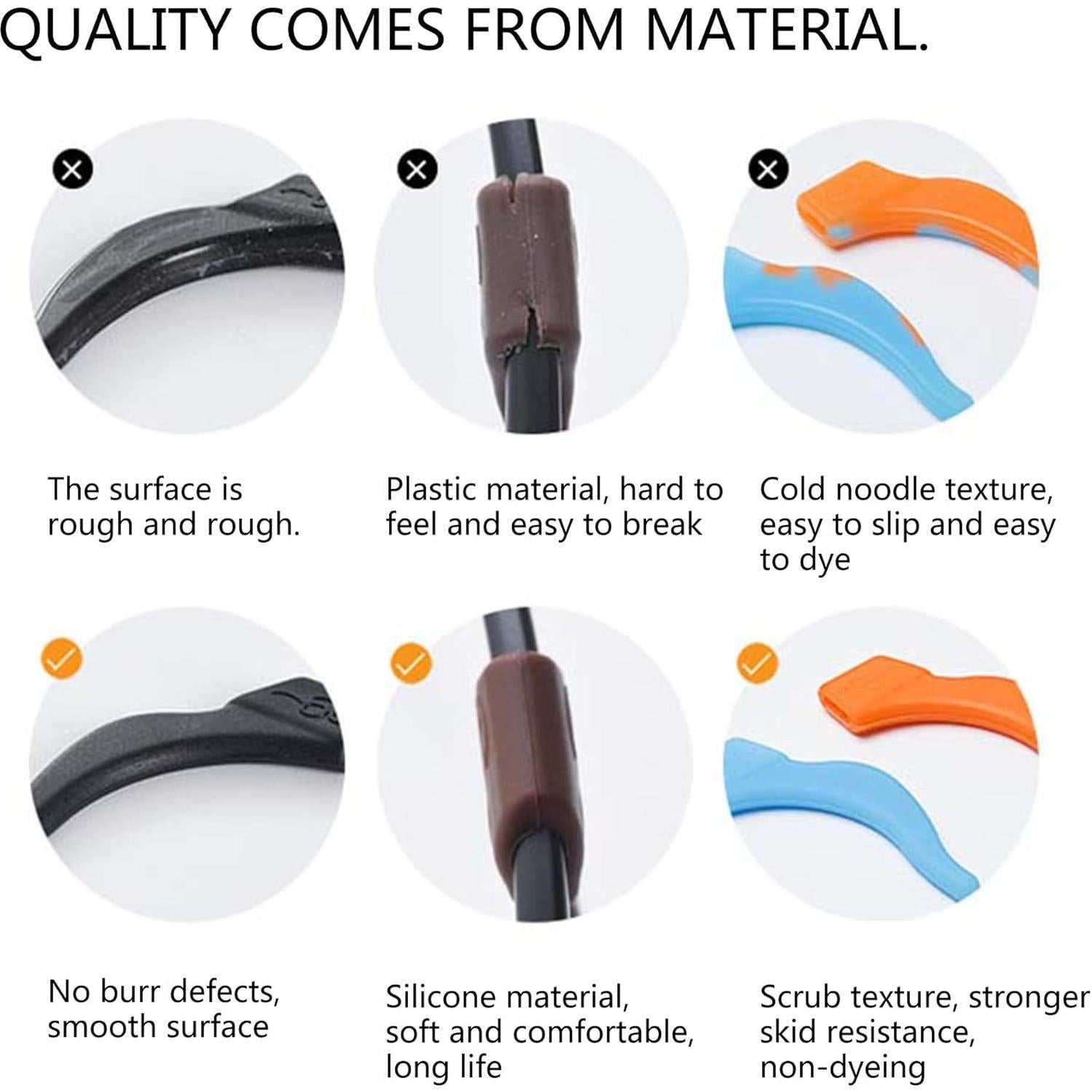 12 Ganchos de Silicona Antideslizantes para Gafas SooGree