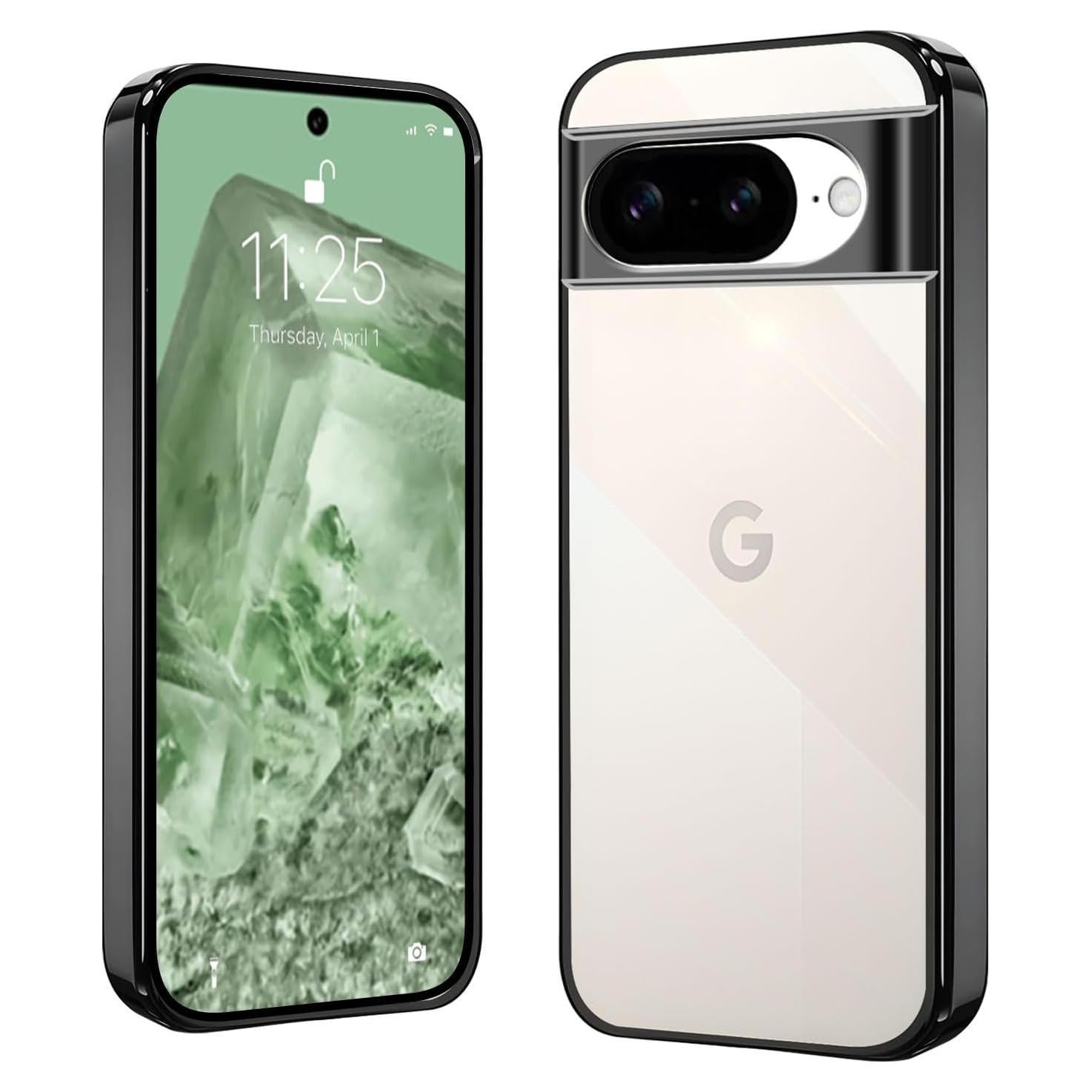 Funda delgada para Google Pixel 8 Ankceed, protección militar, negra