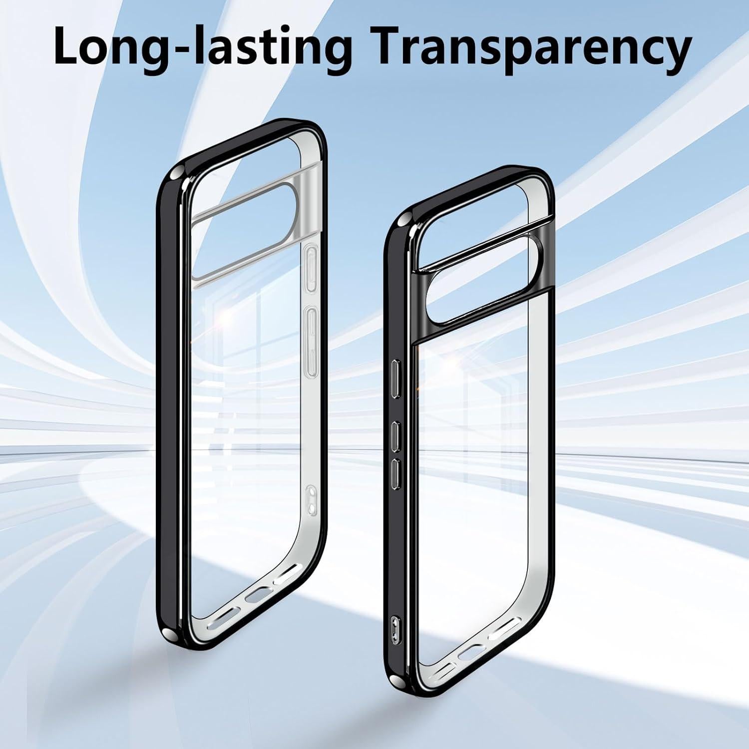 Funda delgada para Google Pixel 8 Ankceed, protección militar, negra