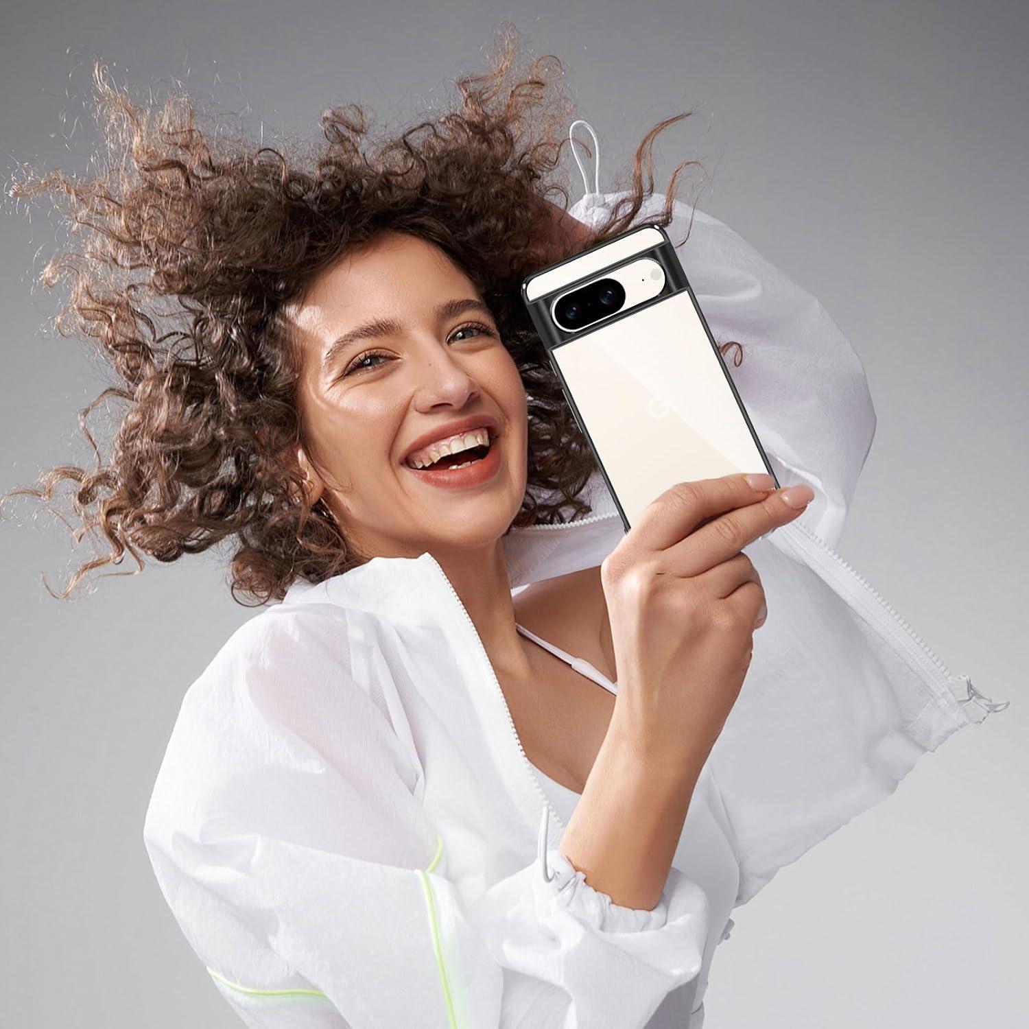 Funda delgada para Google Pixel 8 Ankceed, protección militar, negra