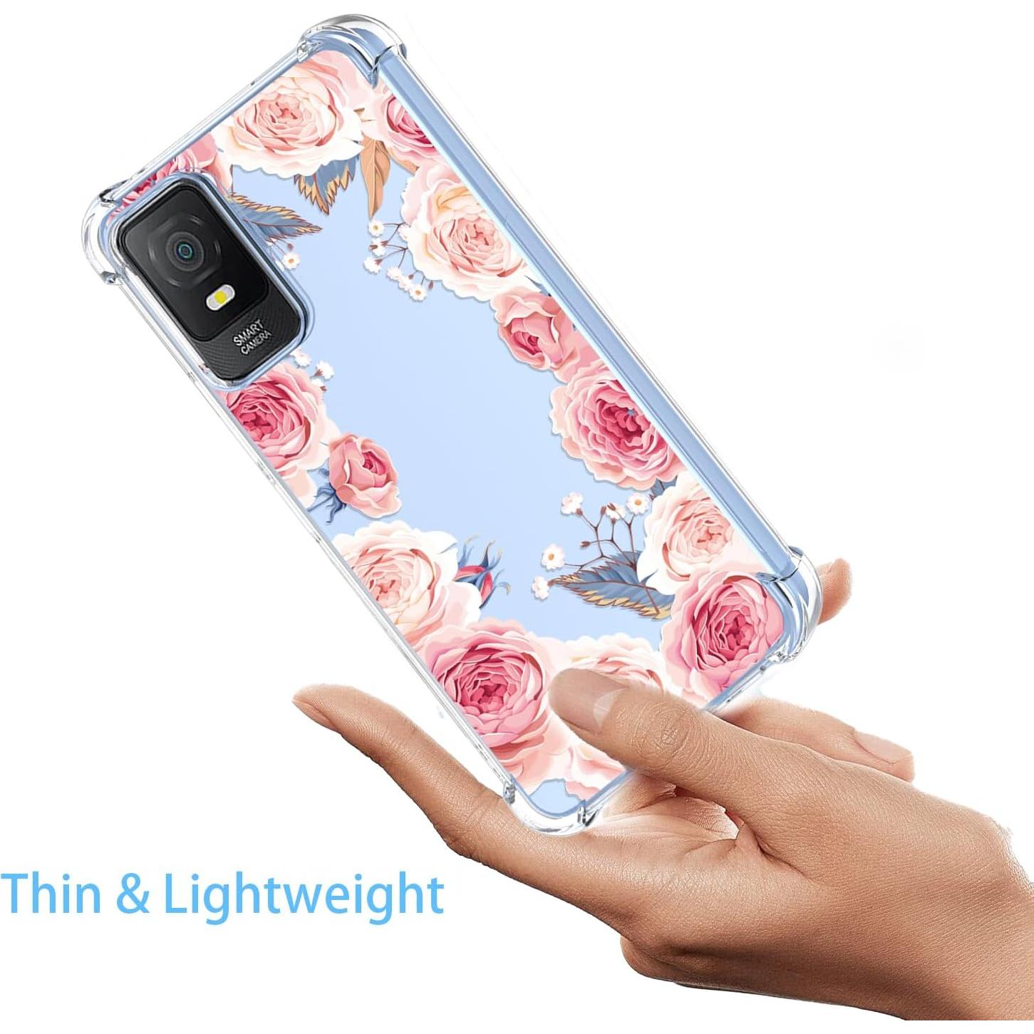 Funda TPU Floral Rosa para TCL 403 - Protección Antigolpes