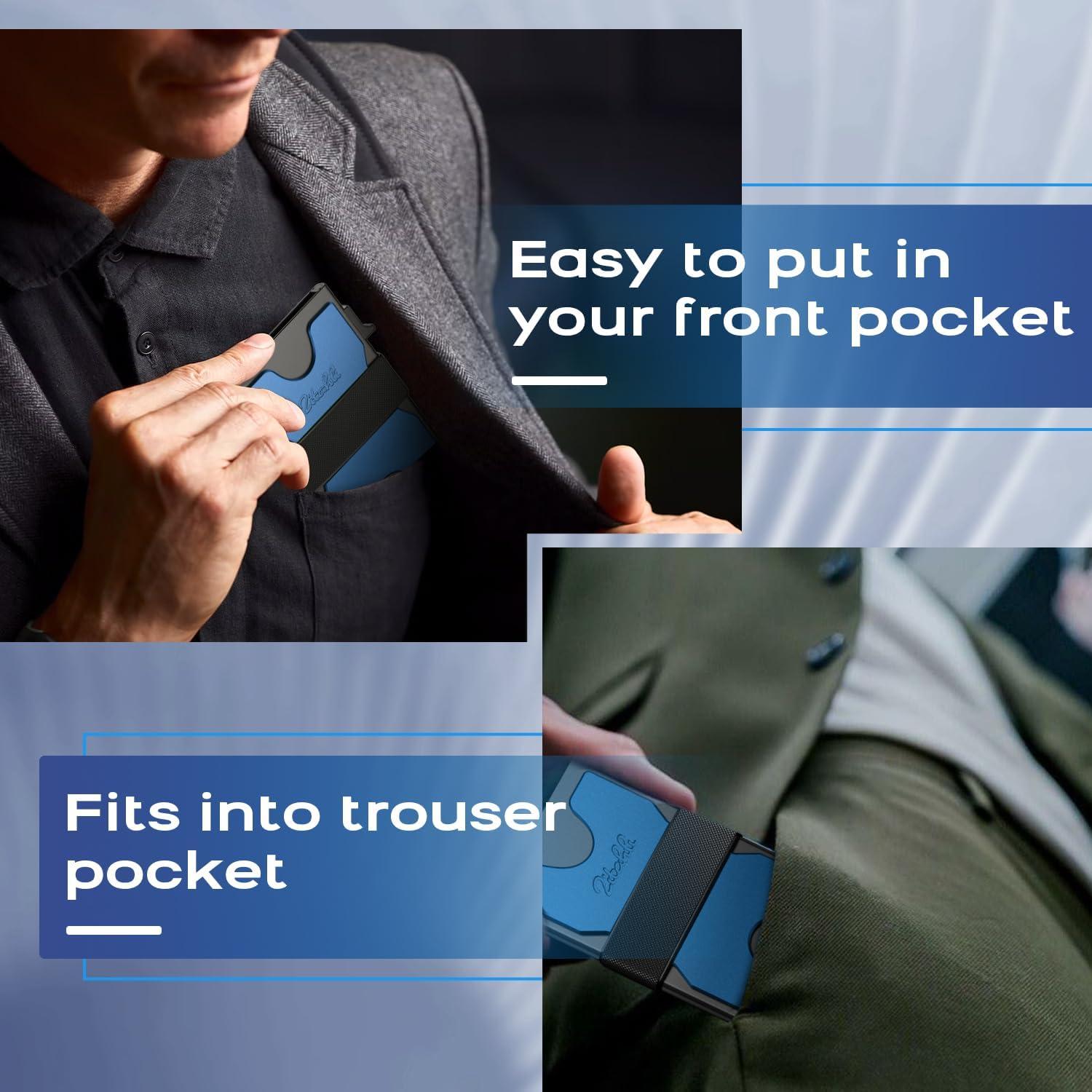 Billetera Minimalista Zitahli para Hombre con Bloqueo RFID - Azul Marino