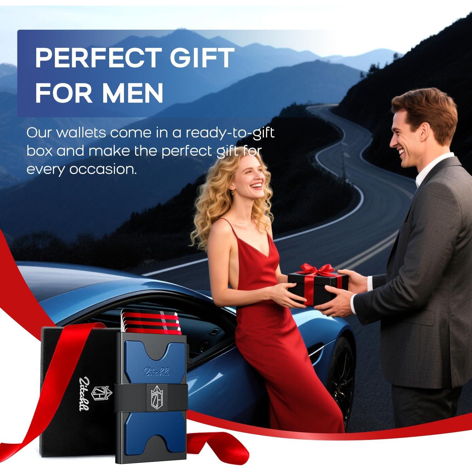 Billetera Minimalista Zitahli para Hombre con Bloqueo RFID - Azul Marino