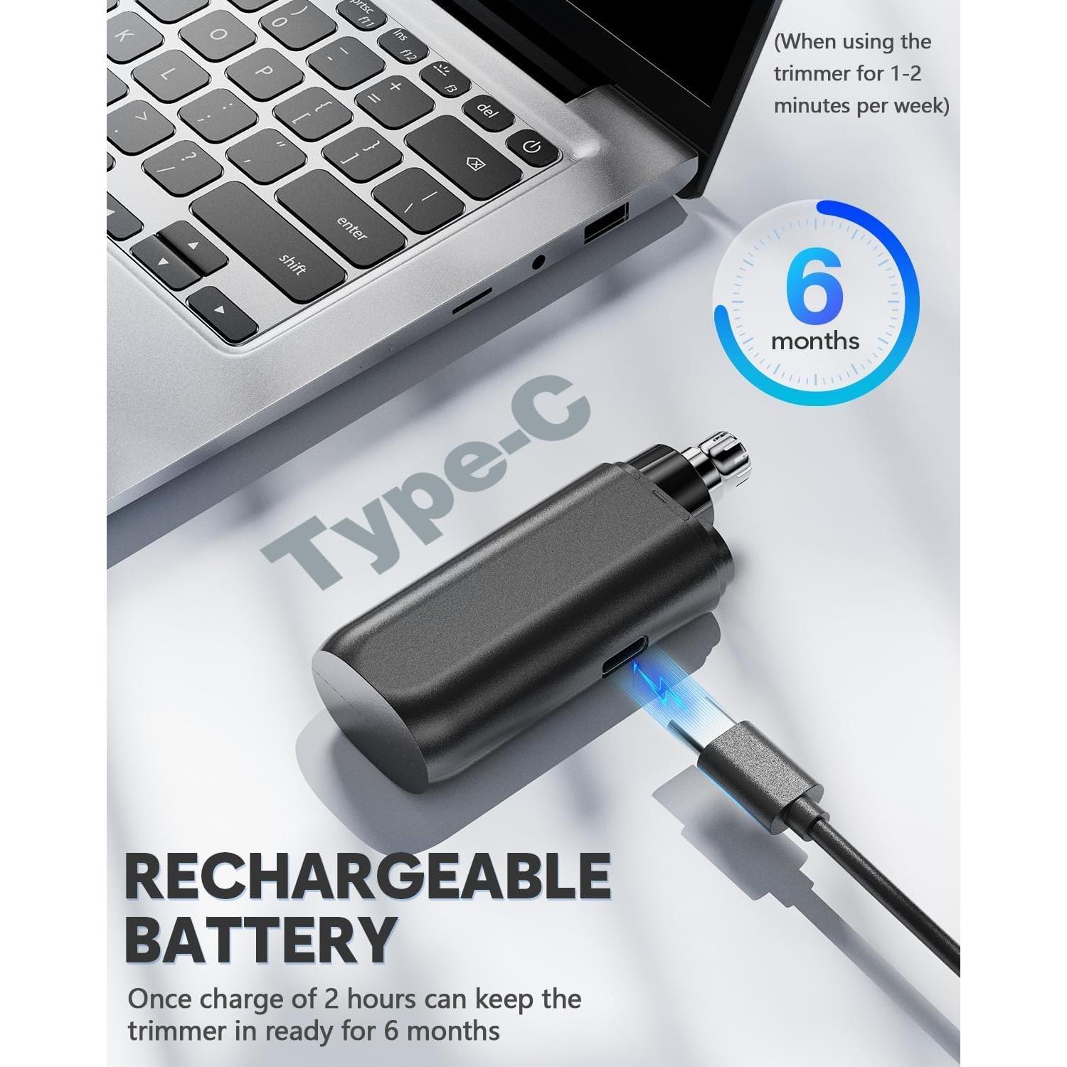 Cortador de Vello Nasal Carego Recargable Profesional Negro