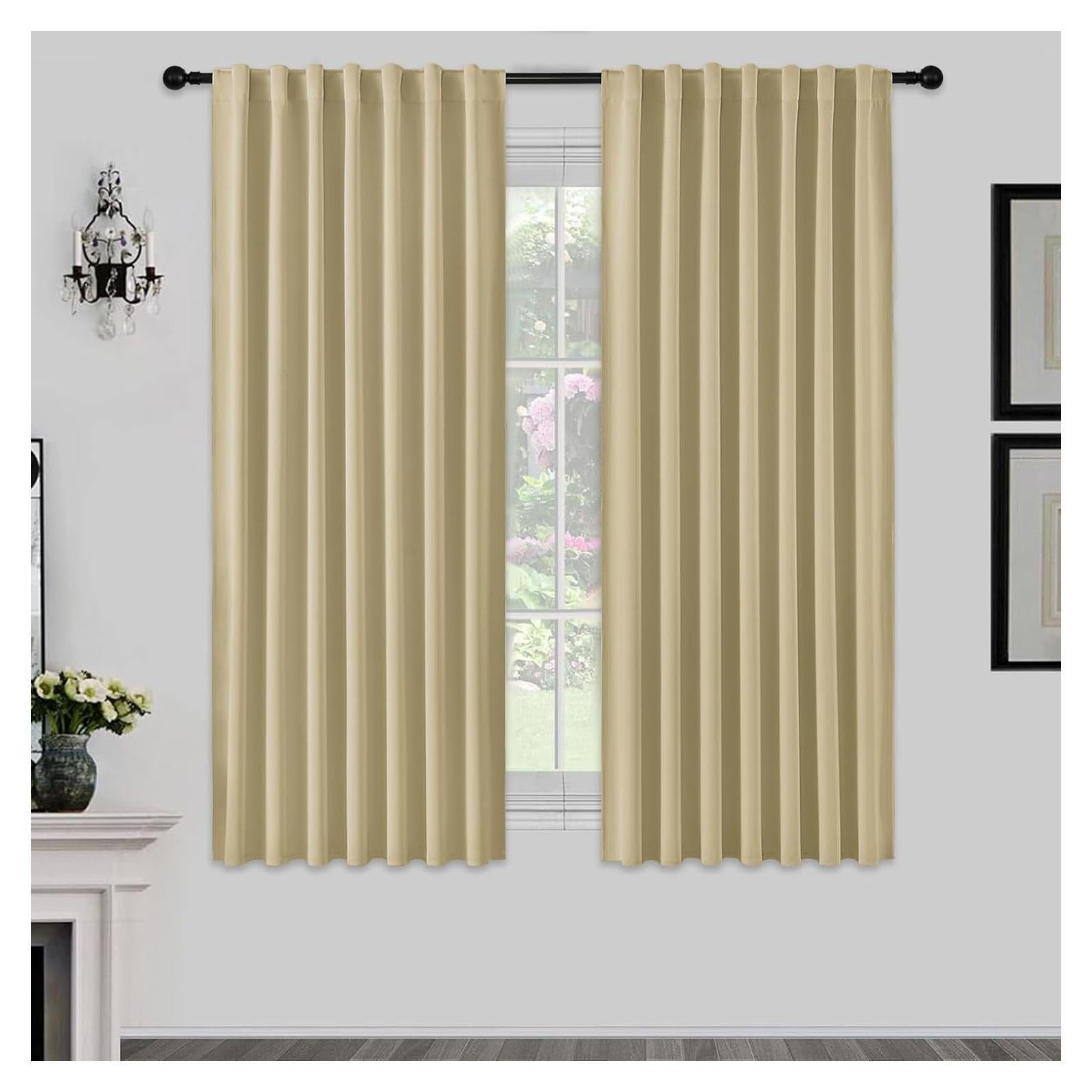 Cortinas Opacas Joydeco 2 Paneles 52x183 cm Beige Aislantes
