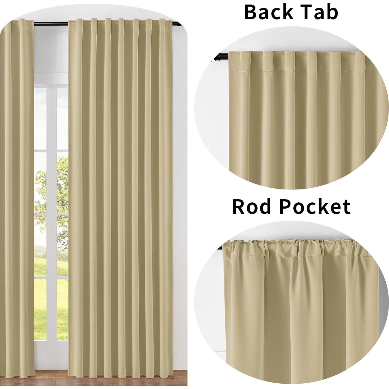 Cortinas Opacas Joydeco 2 Paneles 52x183 cm Beige Aislantes