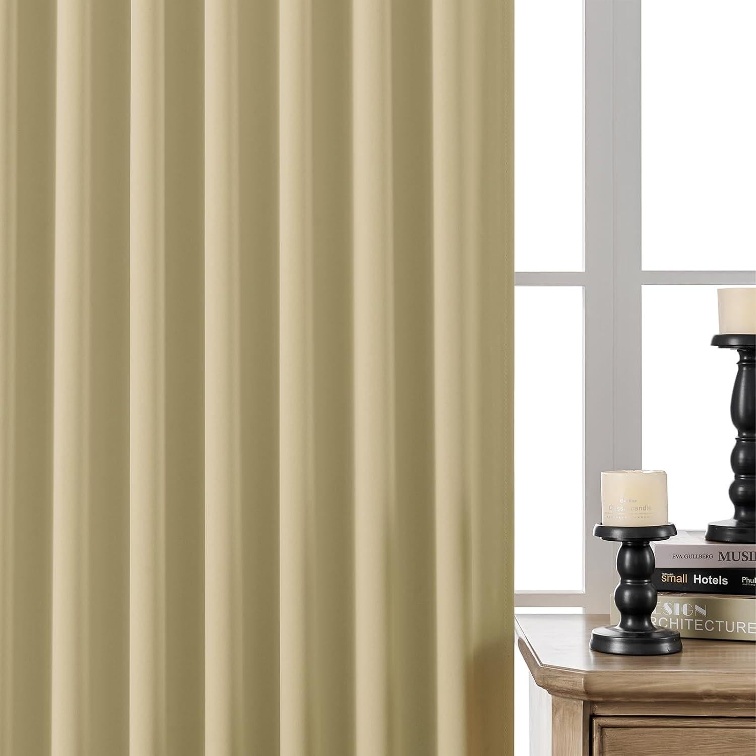 Cortinas Opacas Joydeco 2 Paneles 52x183 cm Beige Aislantes