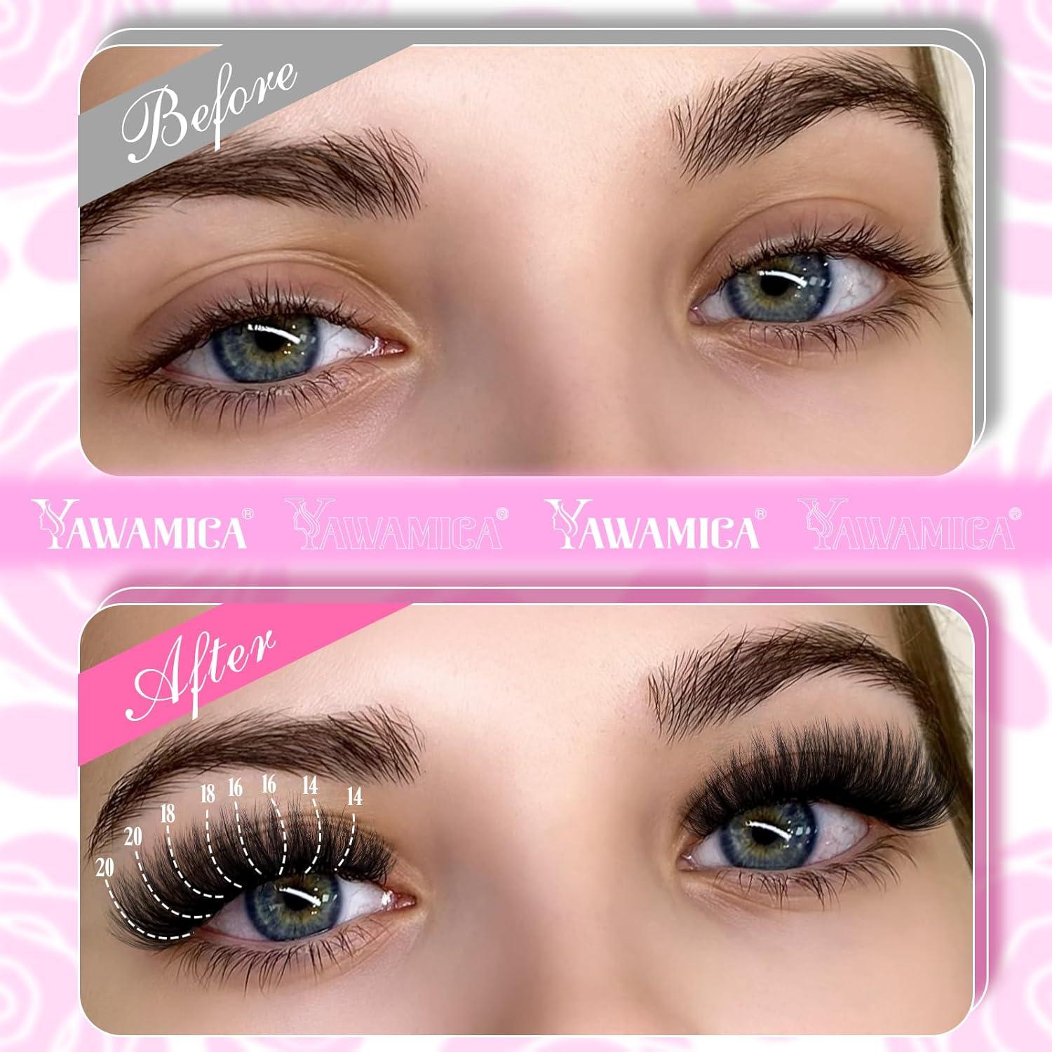 Kit de Extensión de Pestañas Yawamica 200D 14-20mm DIY