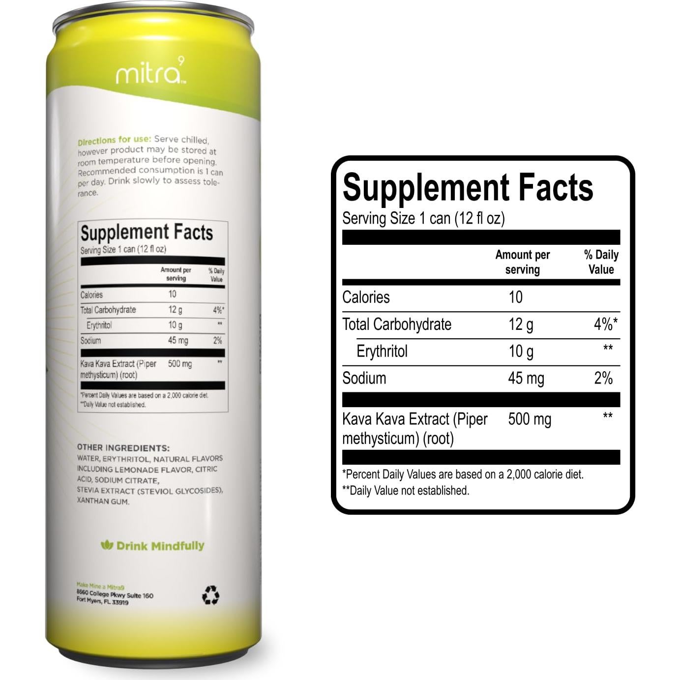 Bebida Espumosa de Limón Mitra9 - Seltzer de Kava 355 ml (4)