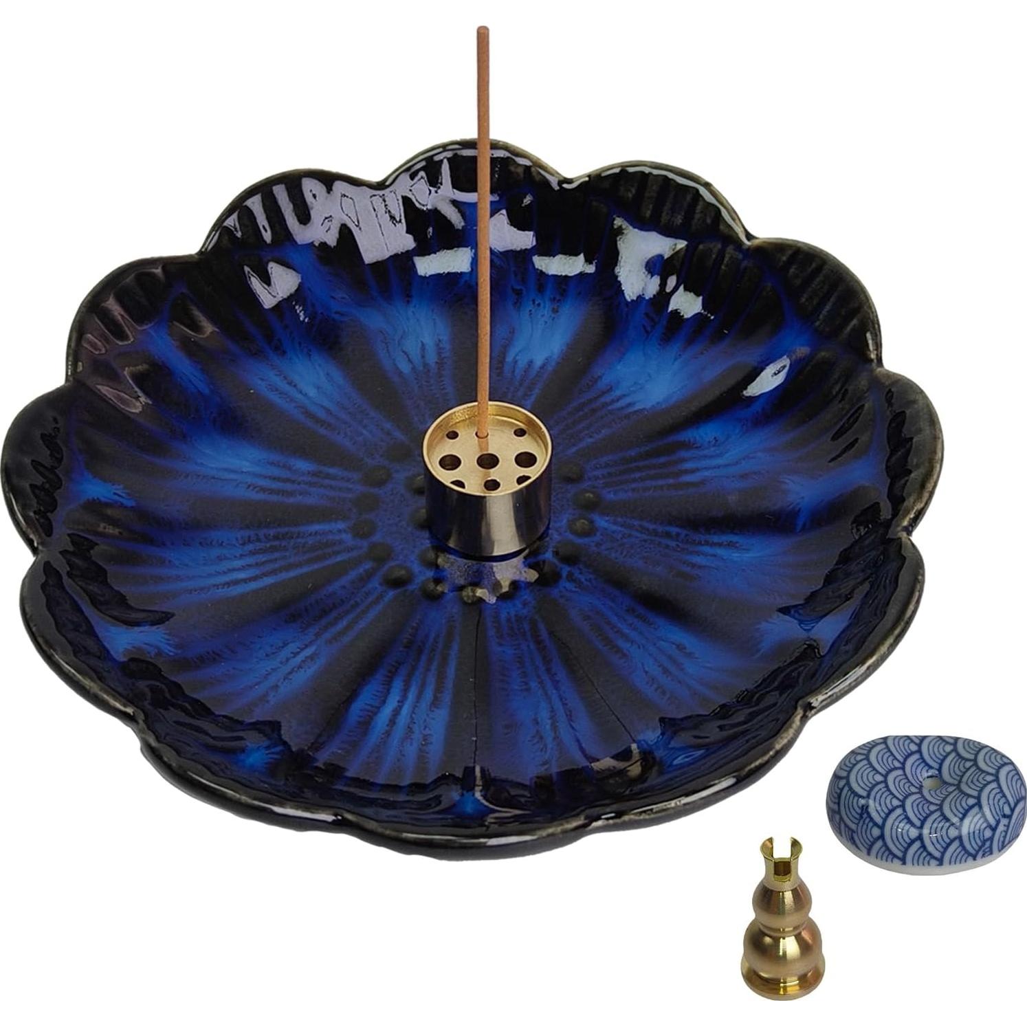 Soporte de Incienso Cerámica Fyedroed Azul 14cm Multiusos