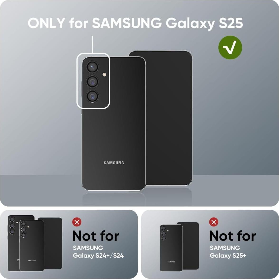 Protector de Lente de Cámara FLOLAB para Samsung Galaxy S25 - Negro