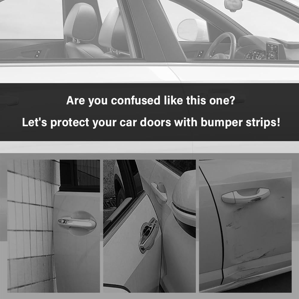 4 Protectores de Bordes de Puerta de Coche Figpade Negro Universal