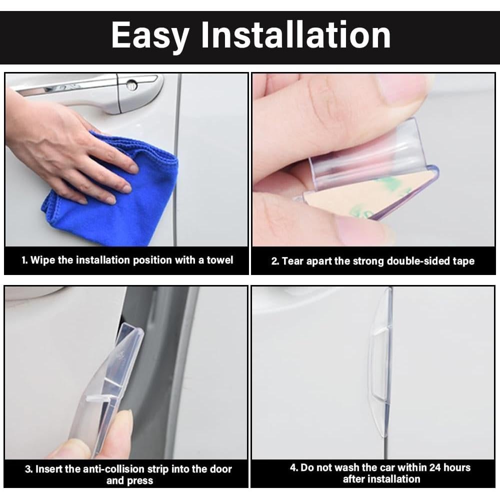 4 Protectores de Bordes de Puerta de Coche Figpade Negro Universal