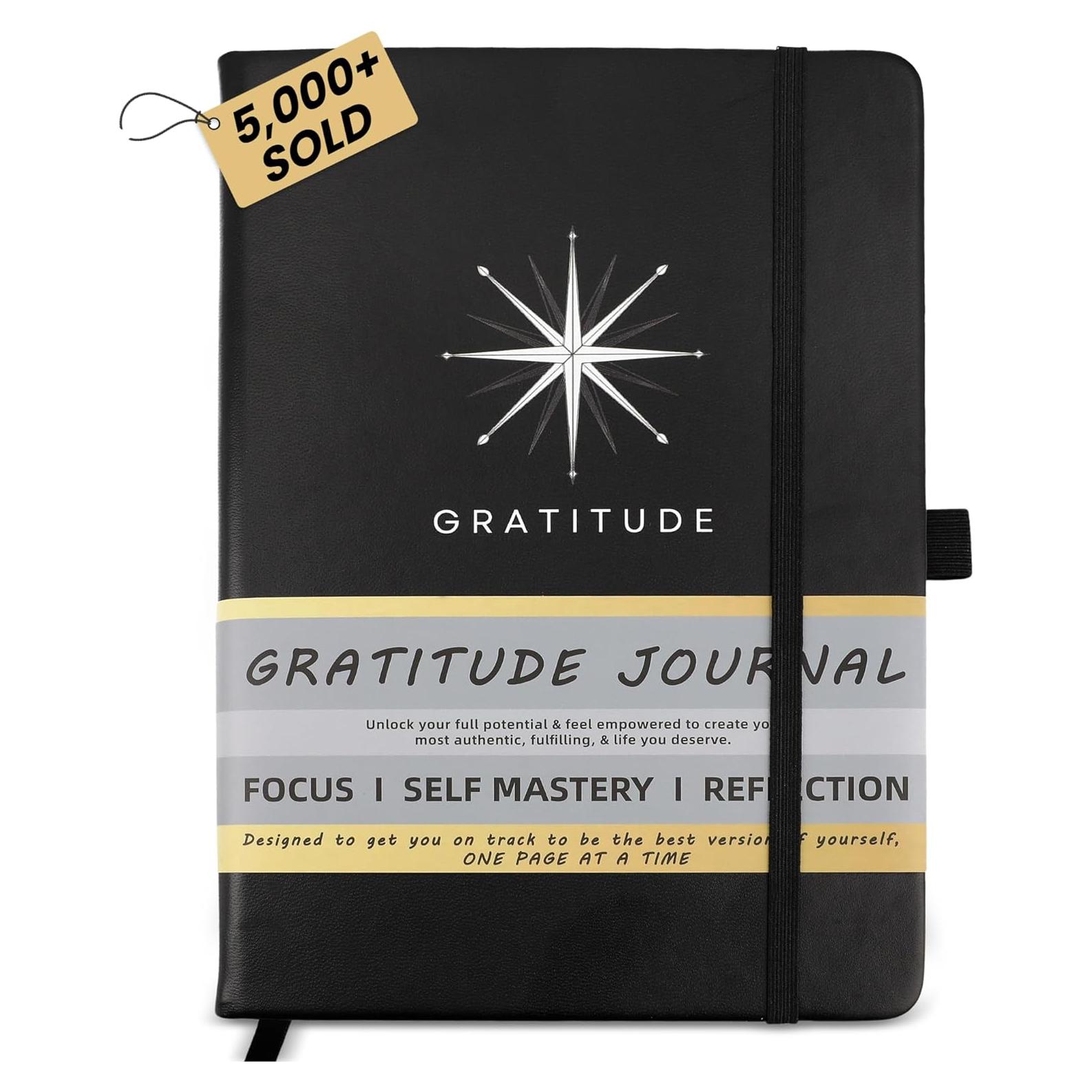 Diario de Gratitud A5 Planificador Negro - Planificadores con Propósito