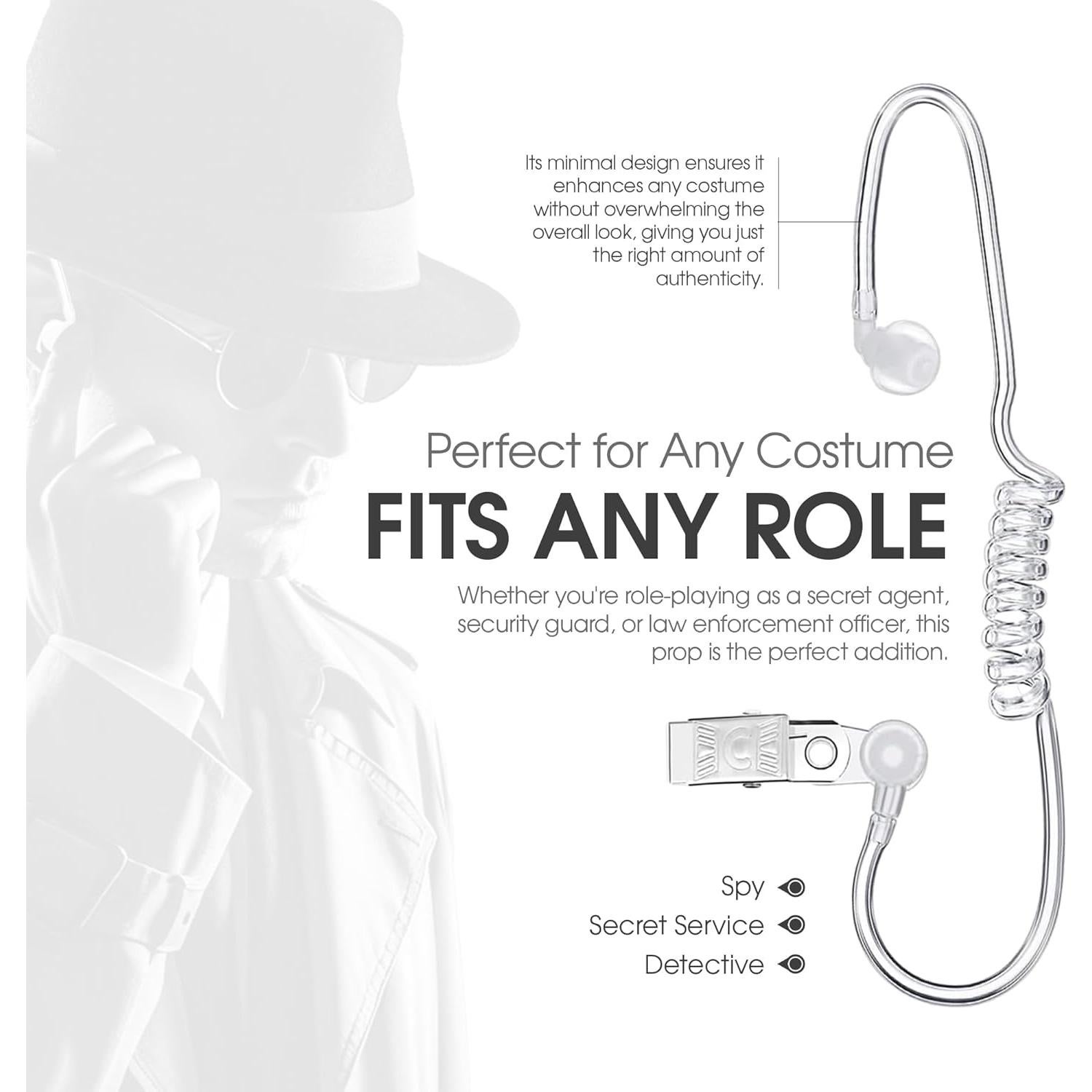 Auricular Espía Vaulted Skulls & Co para Disfraces de Agente Secreto