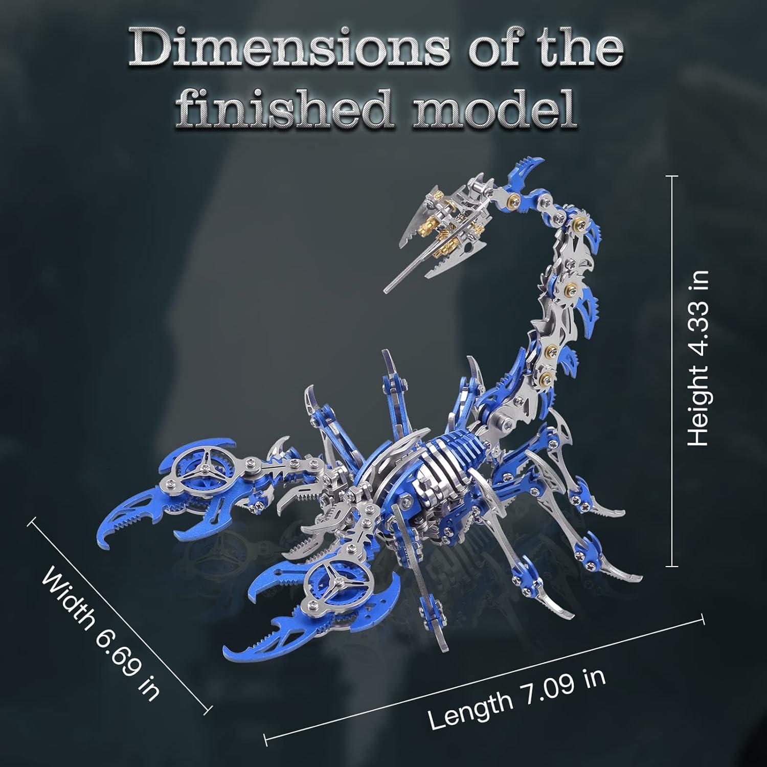 Rompecabezas 3D Escorpión Metálico DIY Metalkitor - 454 Piezas
