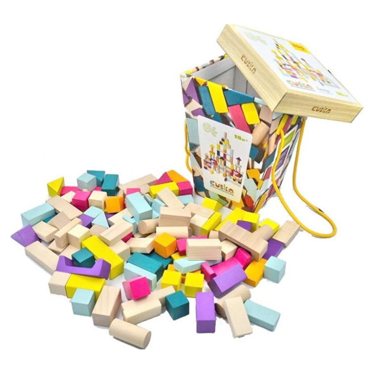 Kit de Construcción de Bloques de Madera Levenya 100 Piezas