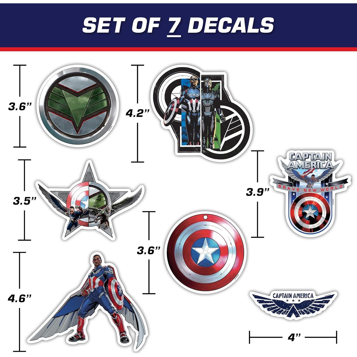 Calcomanías Capitán América WALL PALZ - 7 Vinilos Resistentes