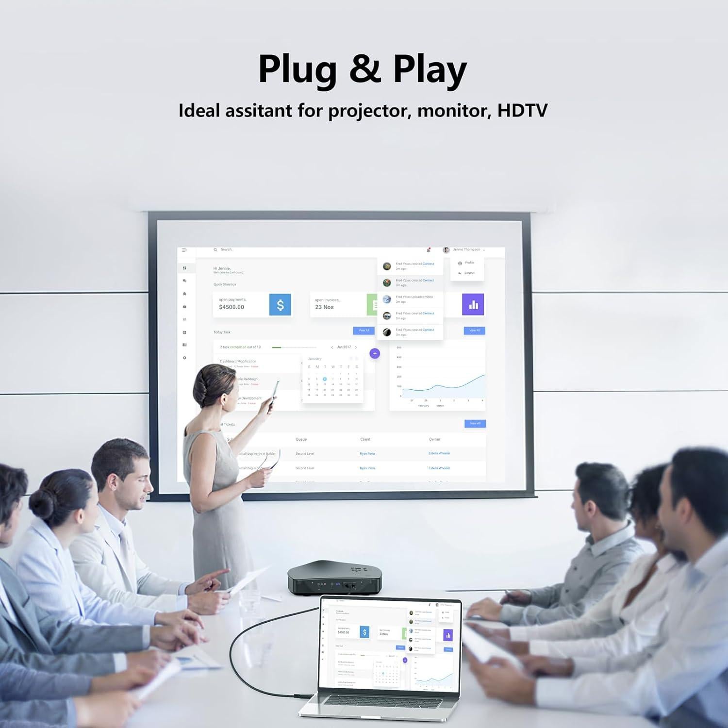Cable DisplayPort a VGA 0.91m DteeDck 1080P Plug and Play