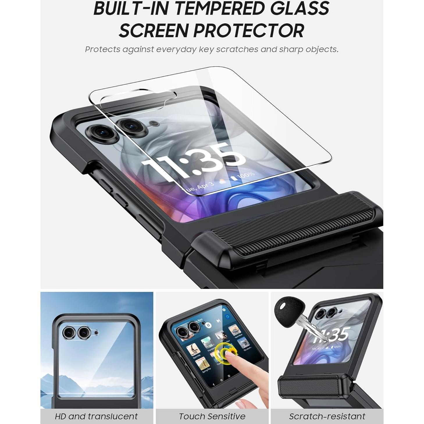 Funda Vizvera para Motorola Razr 2024/2025 con Protector de Pantalla