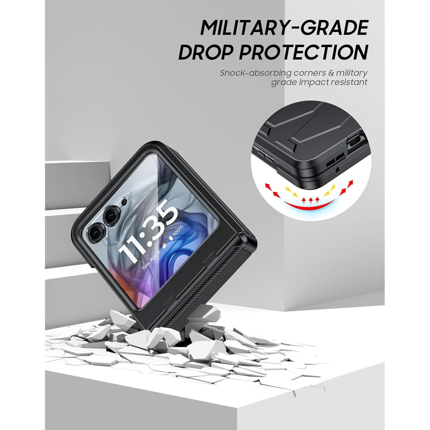 Funda Vizvera para Motorola Razr 2024/2025 con Protector de Pantalla