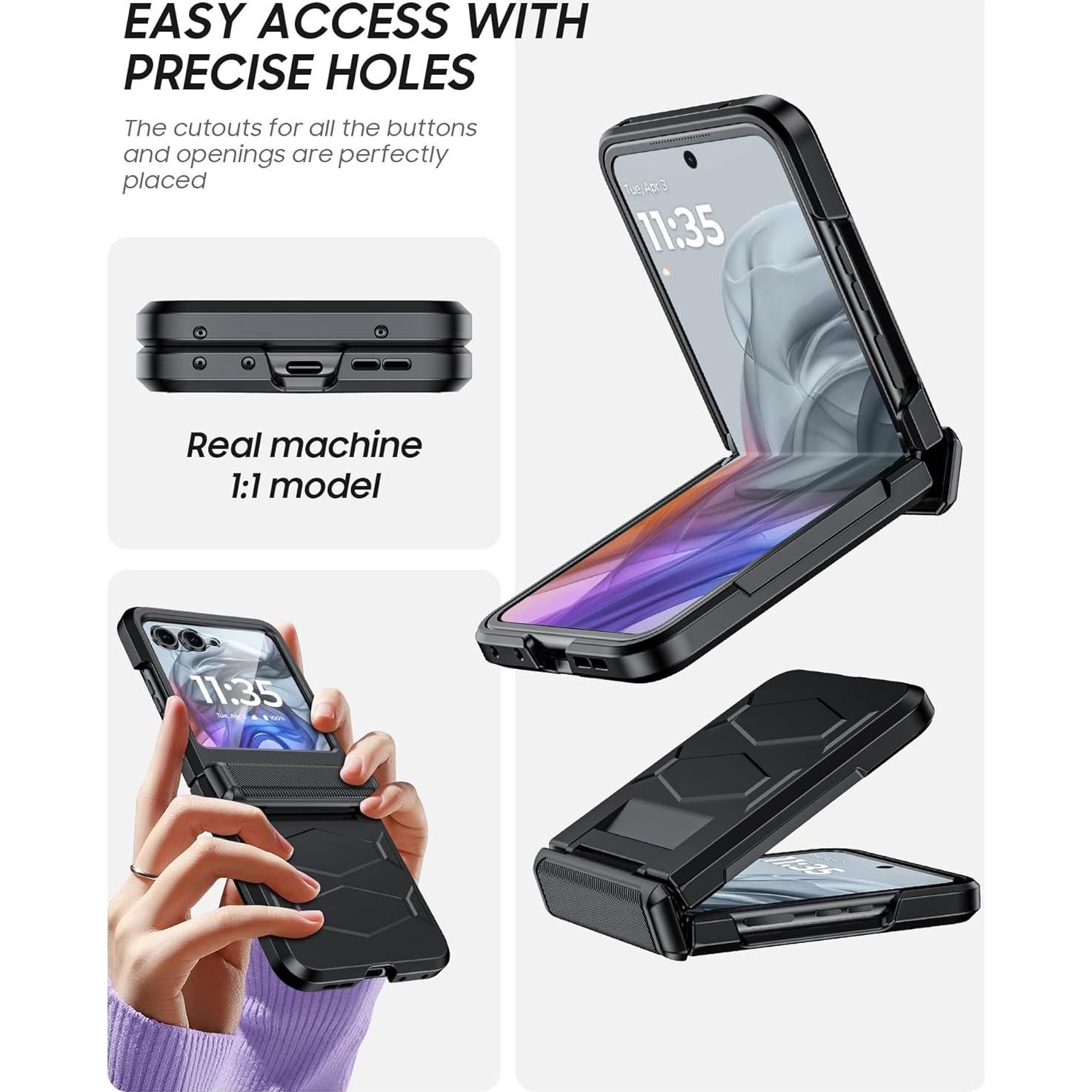 Funda Vizvera para Motorola Razr 2024/2025 con Protector de Pantalla