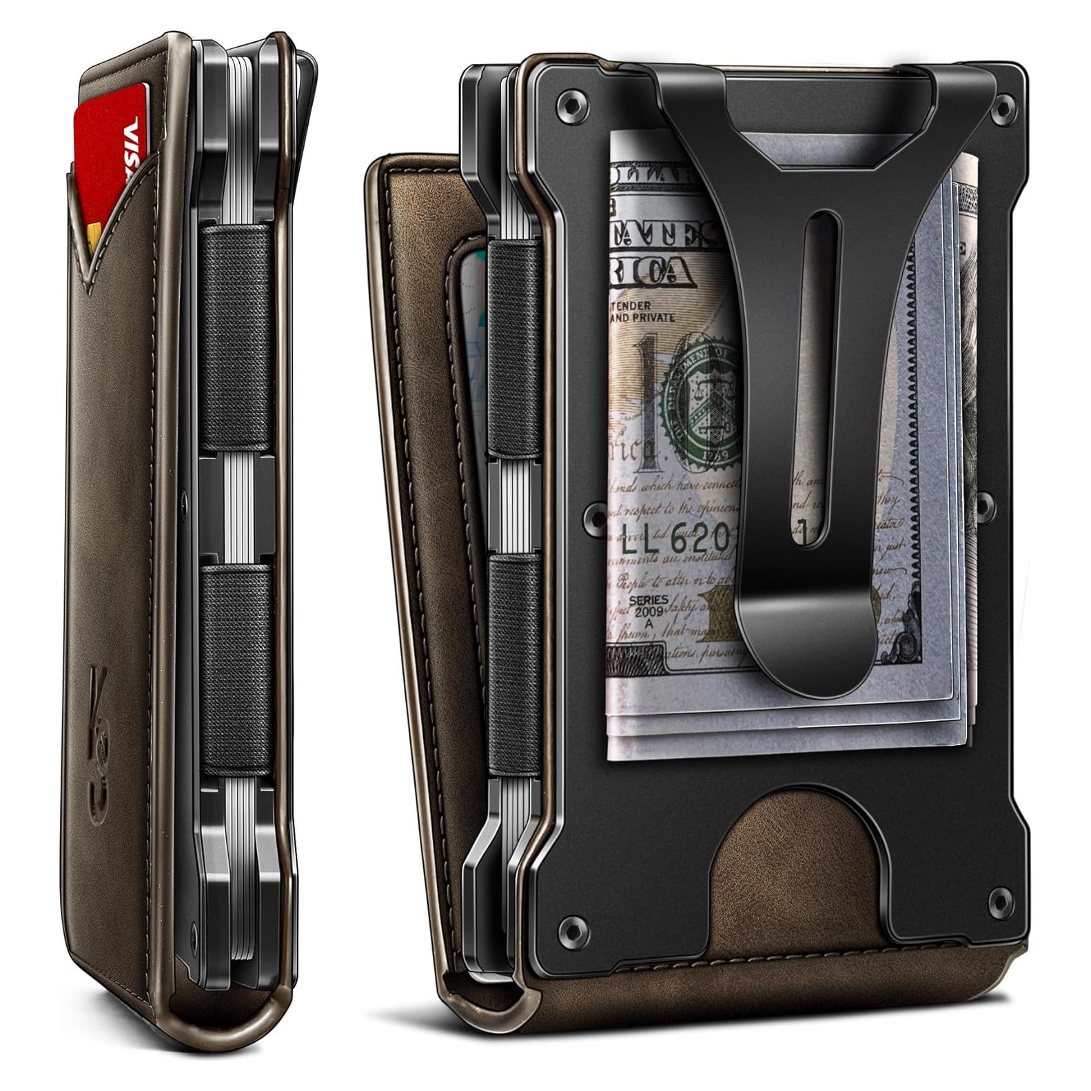 Cartera Slim KEMISANT para Hombre con Bloqueo RFID 12 Tarjetas