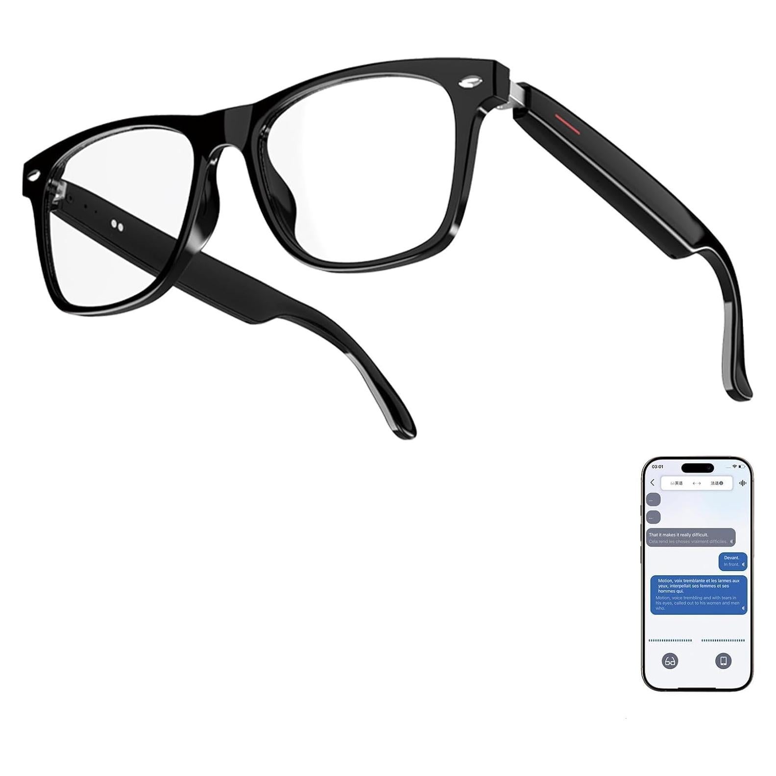 Gafas Inteligentes BLESSOURCE E13 con Traducción IA y Protección UV