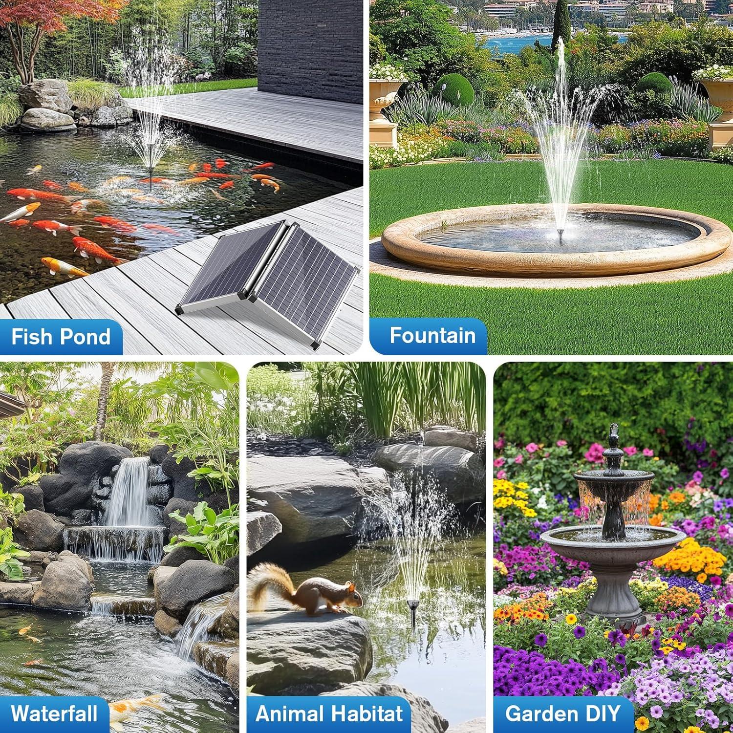 Bomba de Fuente Solar POPOSOAP 55W para Estanque 1817 L/h