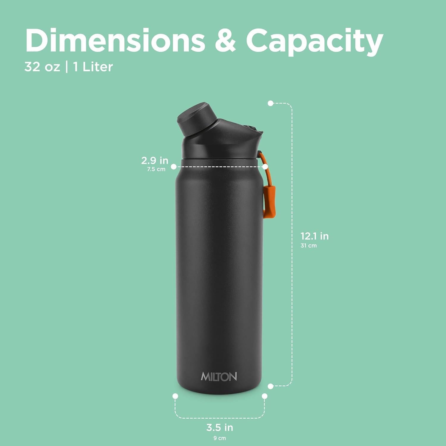 Botella de Agua Milton 0.94L Acero Inoxidable Doble Pared