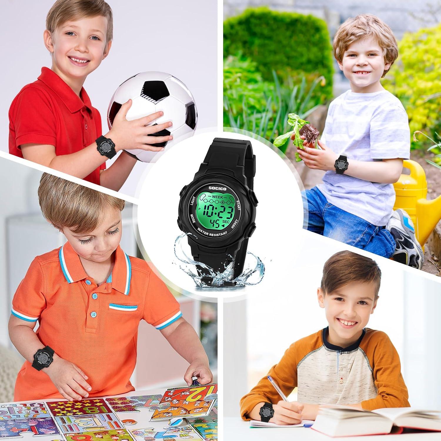 Reloj Digital Impermeable SOCICO para Niños 5ATM con Luces