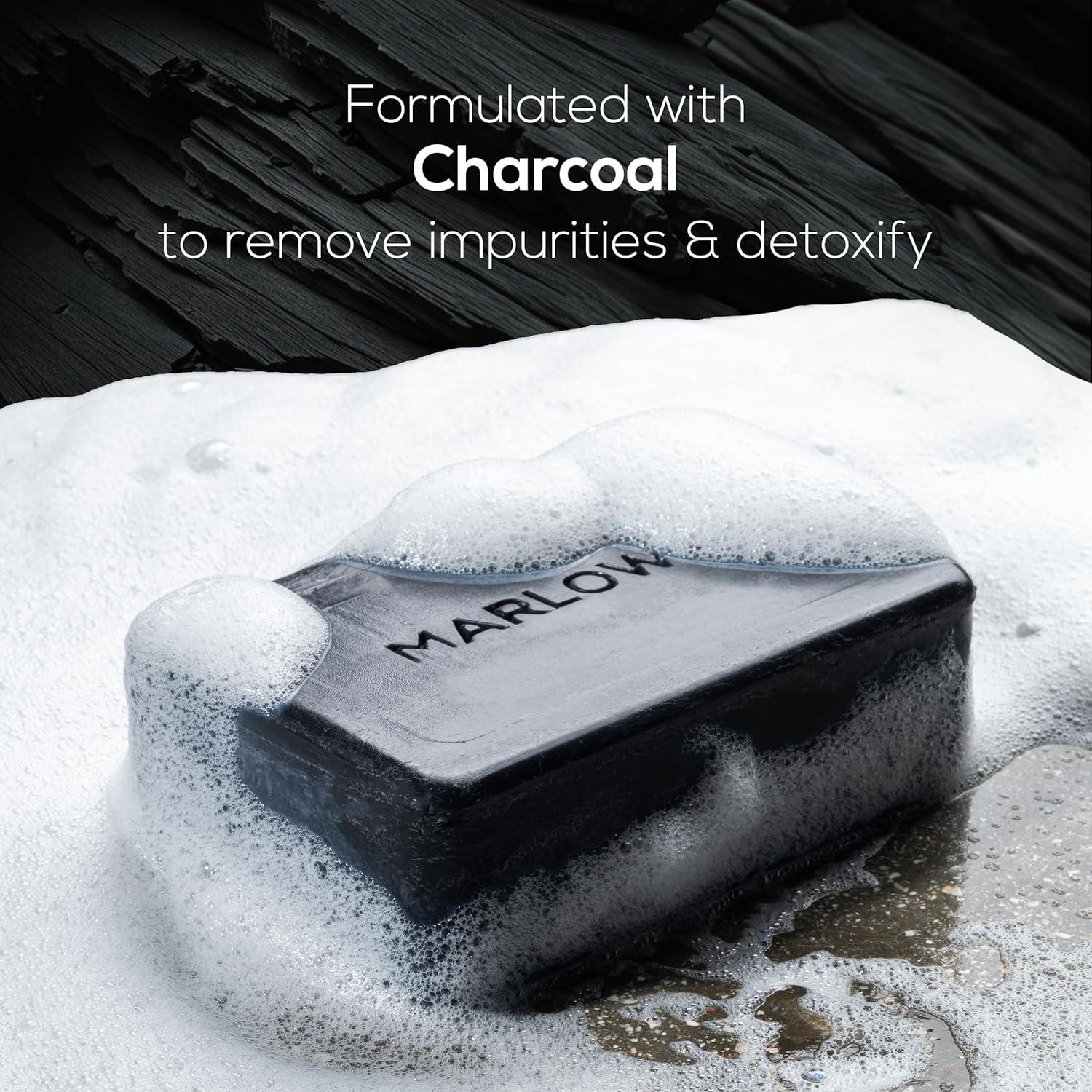 Jabón de Carbón MARLOWE. 198 g - Limpiador Hidratante Masculino