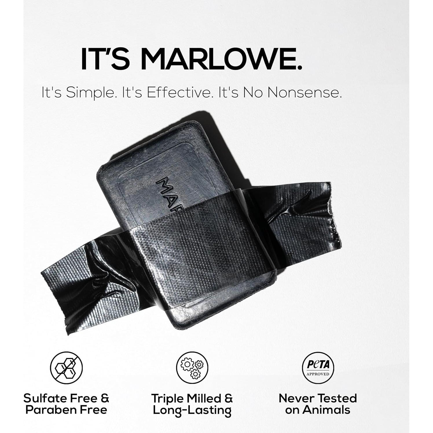 Jabón de Carbón MARLOWE. 198 g - Limpiador Hidratante Masculino