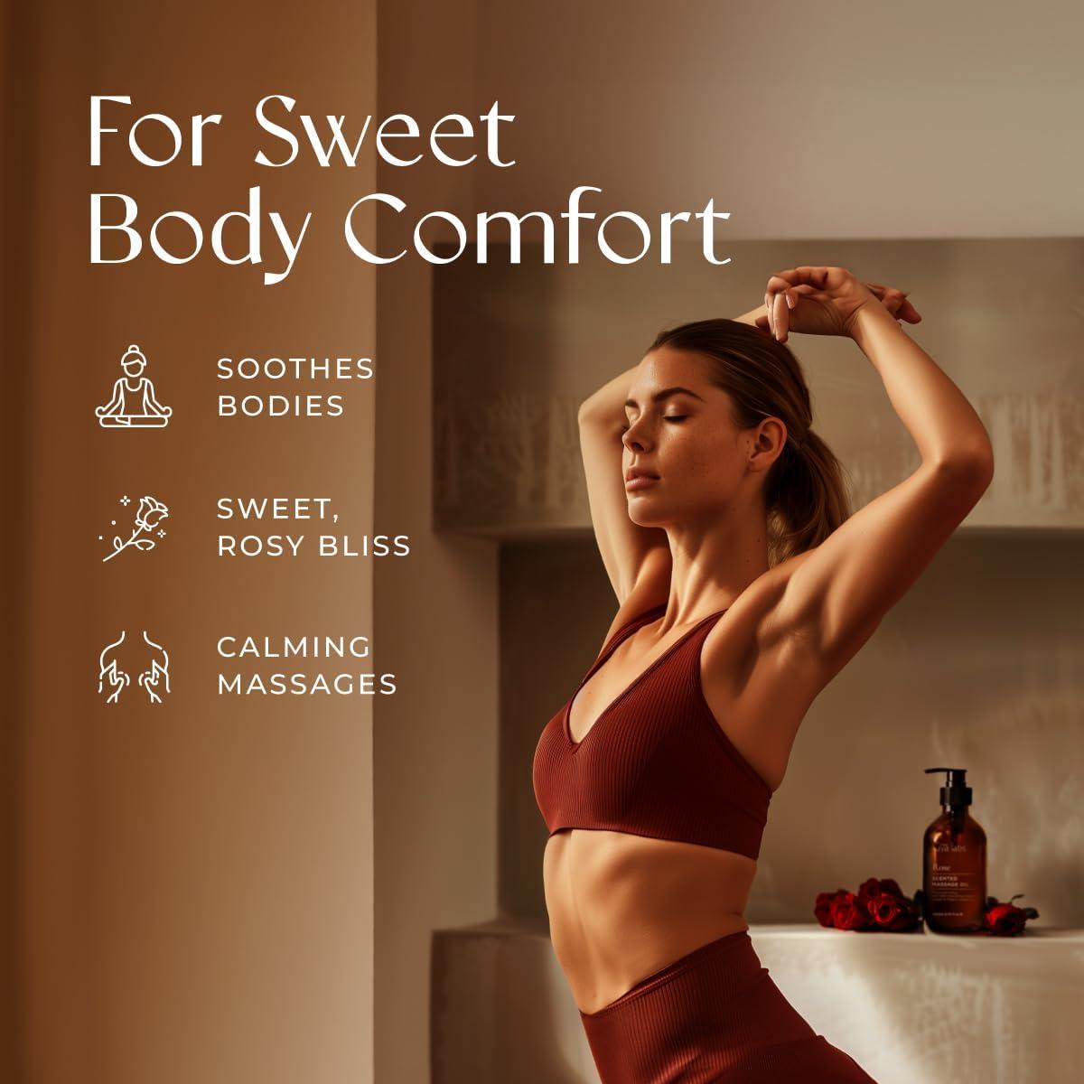 Aceite de Masaje de Rosa Gya Labs - 200 ml - Hidratante y Relajante