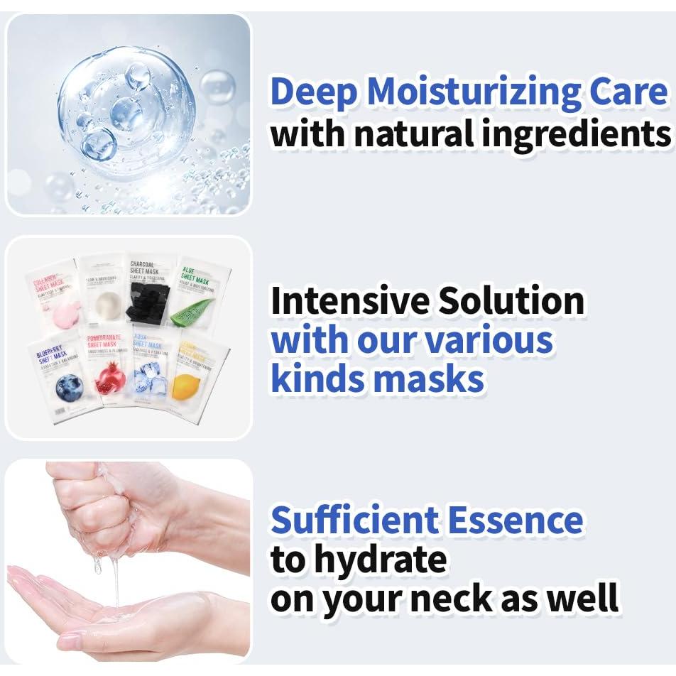 Mascarilla Facial de Colágeno EUNYUL - Set de 8 Hidratantes