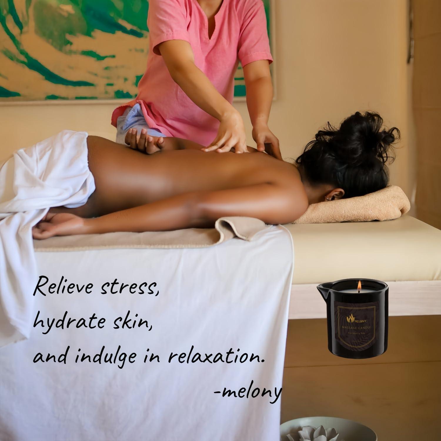 Vela de Aceite de Masaje MELONY 230g - Hidratante Mora y Laurel