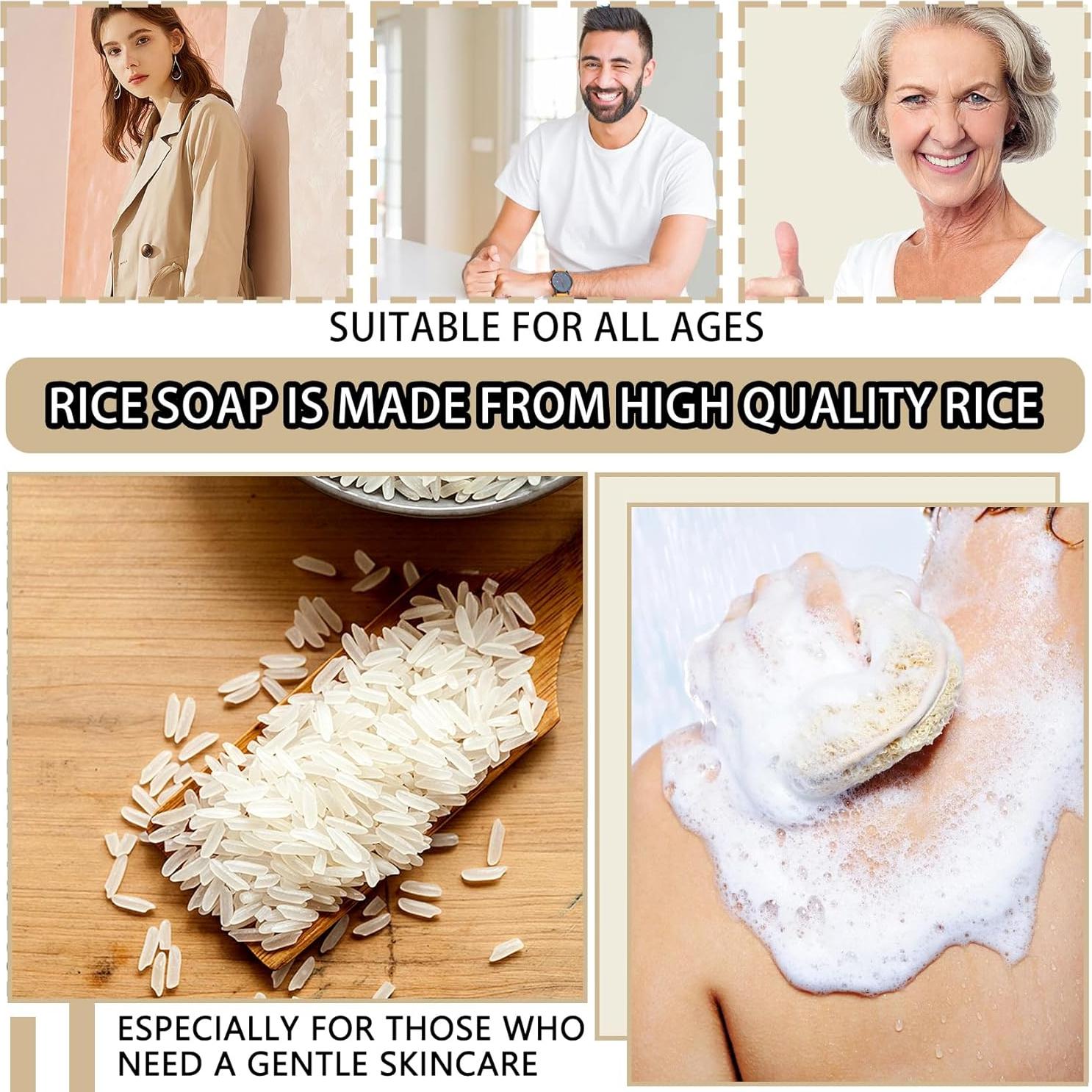 Jabón Vegano de Arroz 12PCS - Hidratante y Suave para Piel