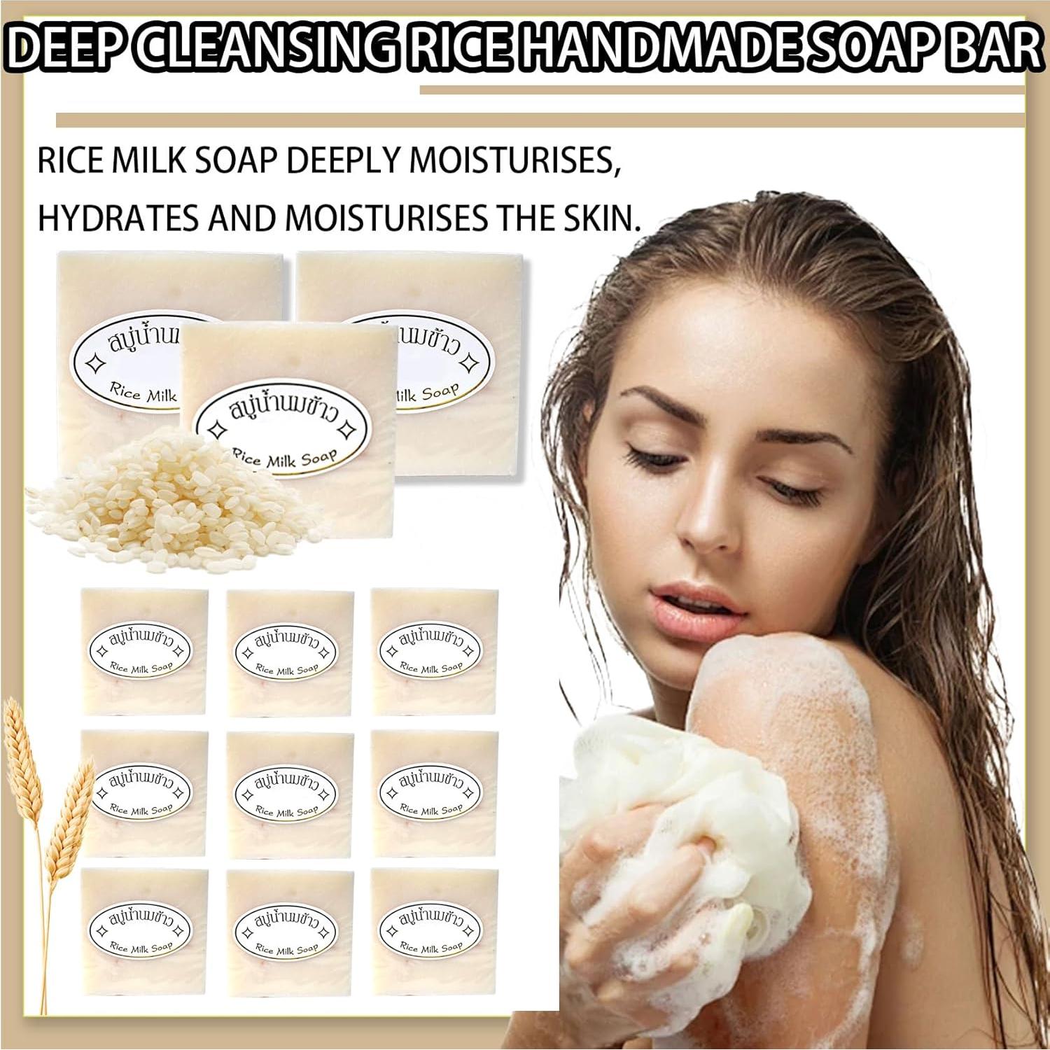 Jabón Vegano de Arroz 12PCS - Hidratante y Suave para Piel