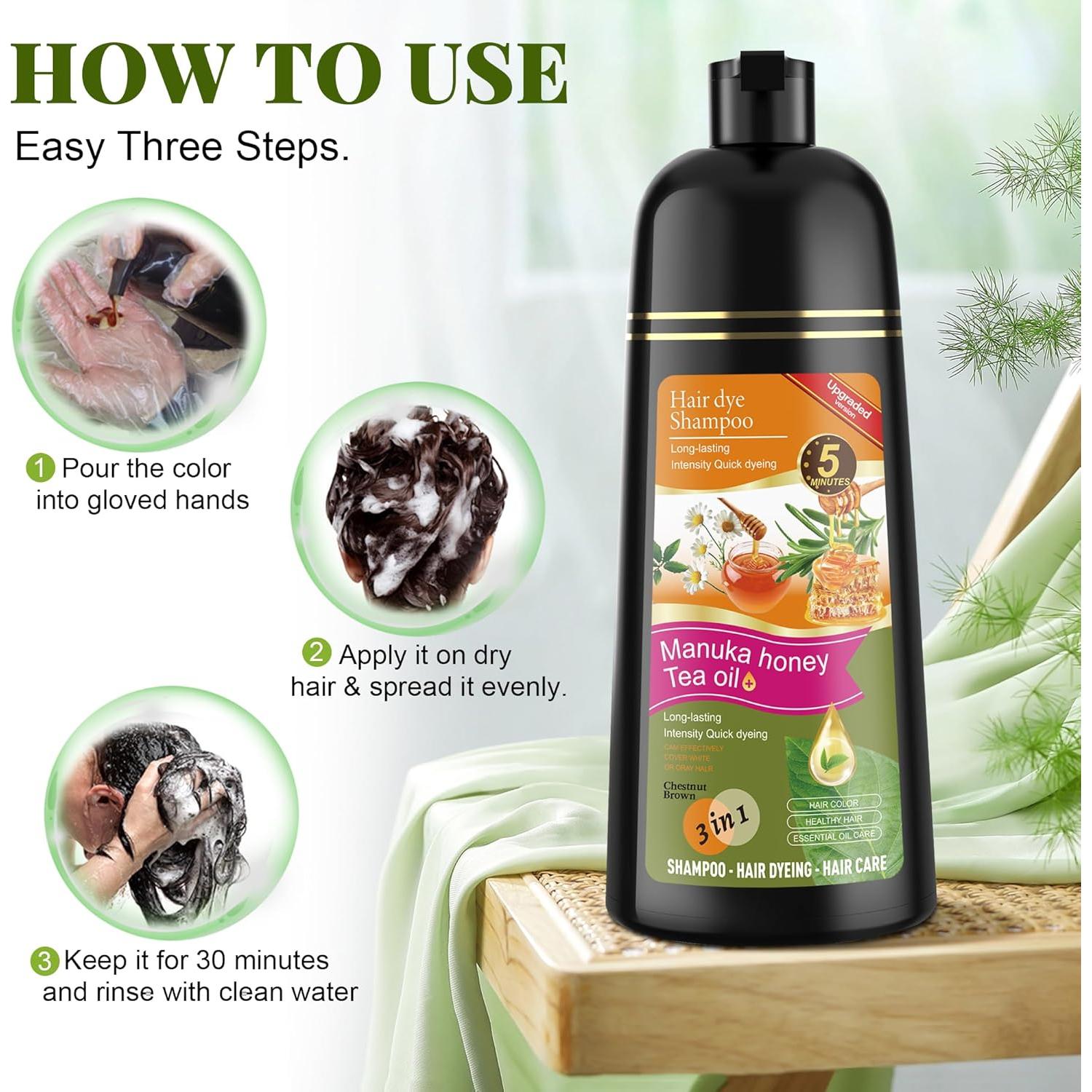 Champú Teñidor Castaño Claro 3 en 1 Zenithglo 520 ml