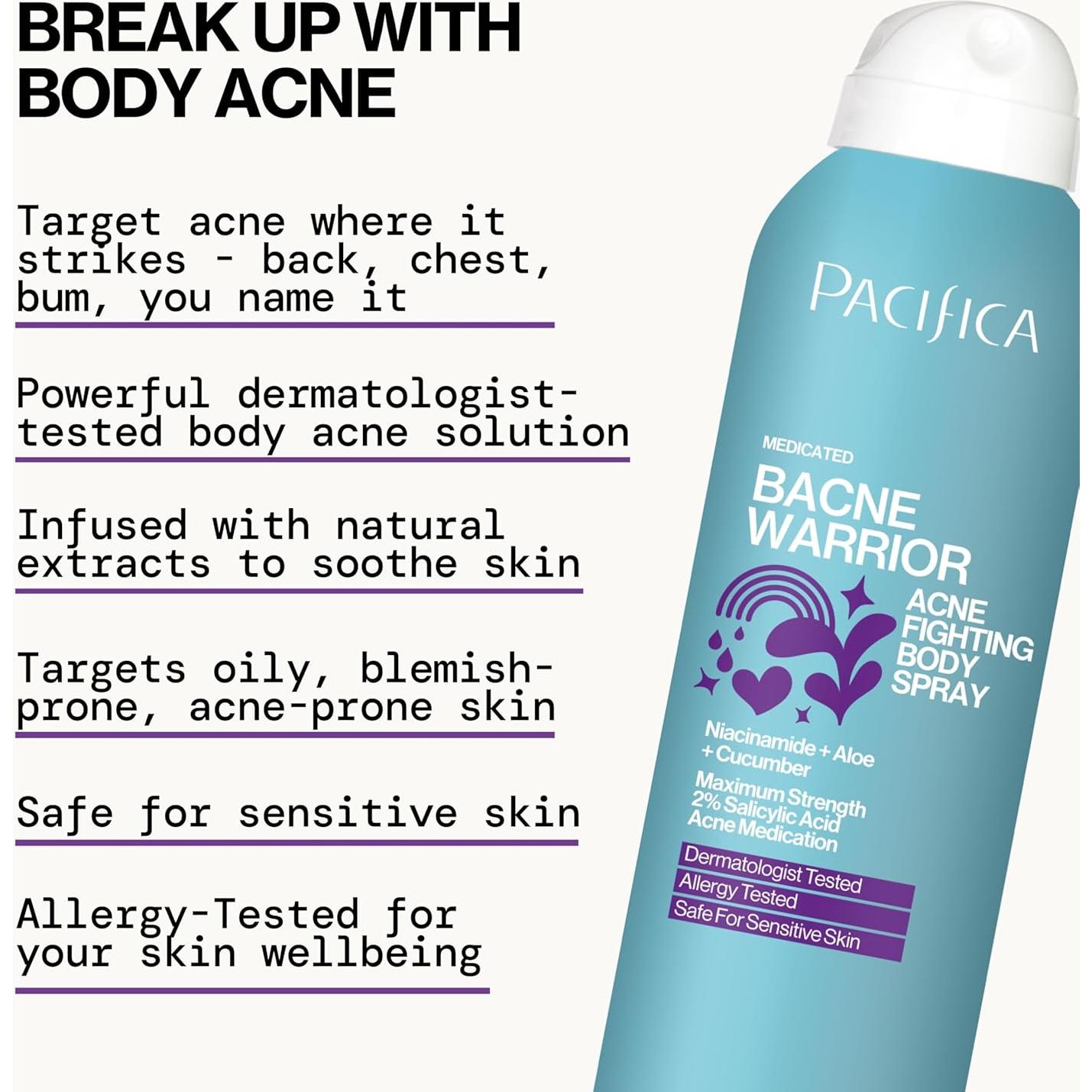 Spray Corporal Aclarador Bacne Pacifica - 2% Ácido Salicílico