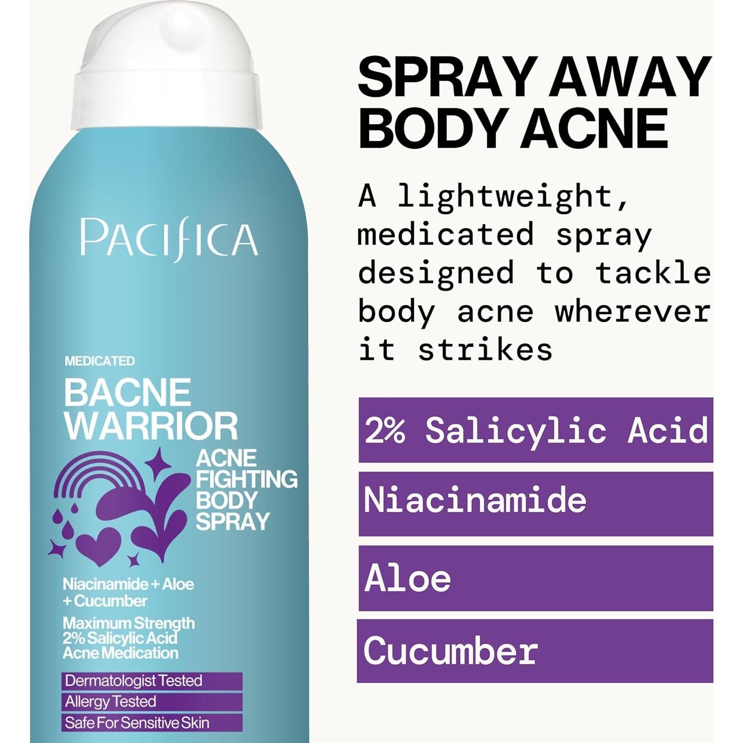 Spray Corporal Aclarador Bacne Pacifica - 2% Ácido Salicílico