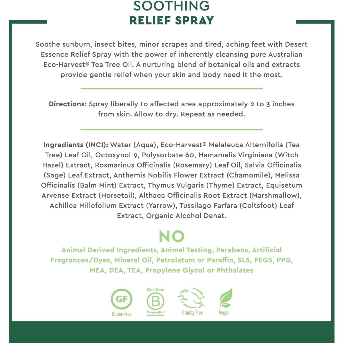 Spray Alivio Natural Desert Essence 118 ml - Aceite de Árbol de Té