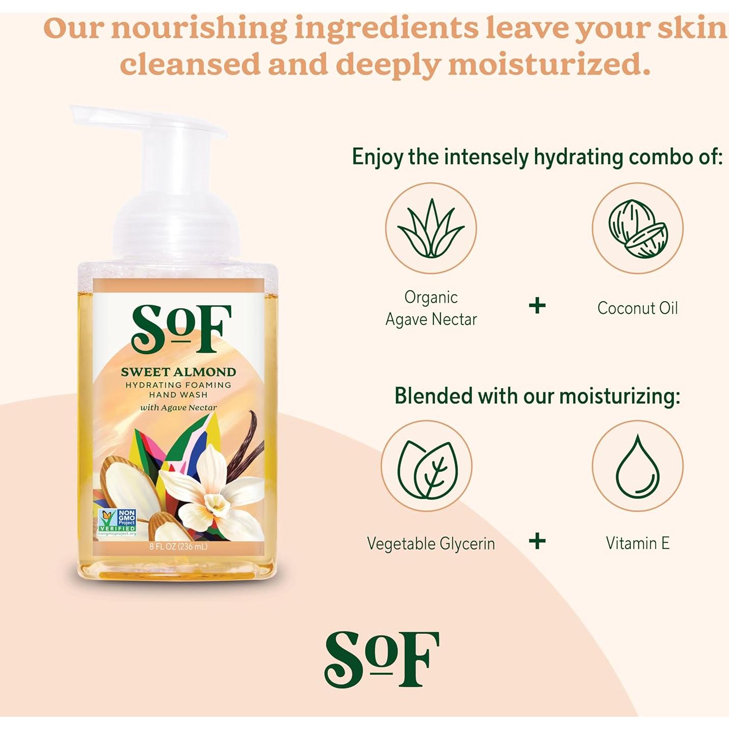 Jabón de Manos Espumoso SoF Almendra Dulce 6x227g Vegano