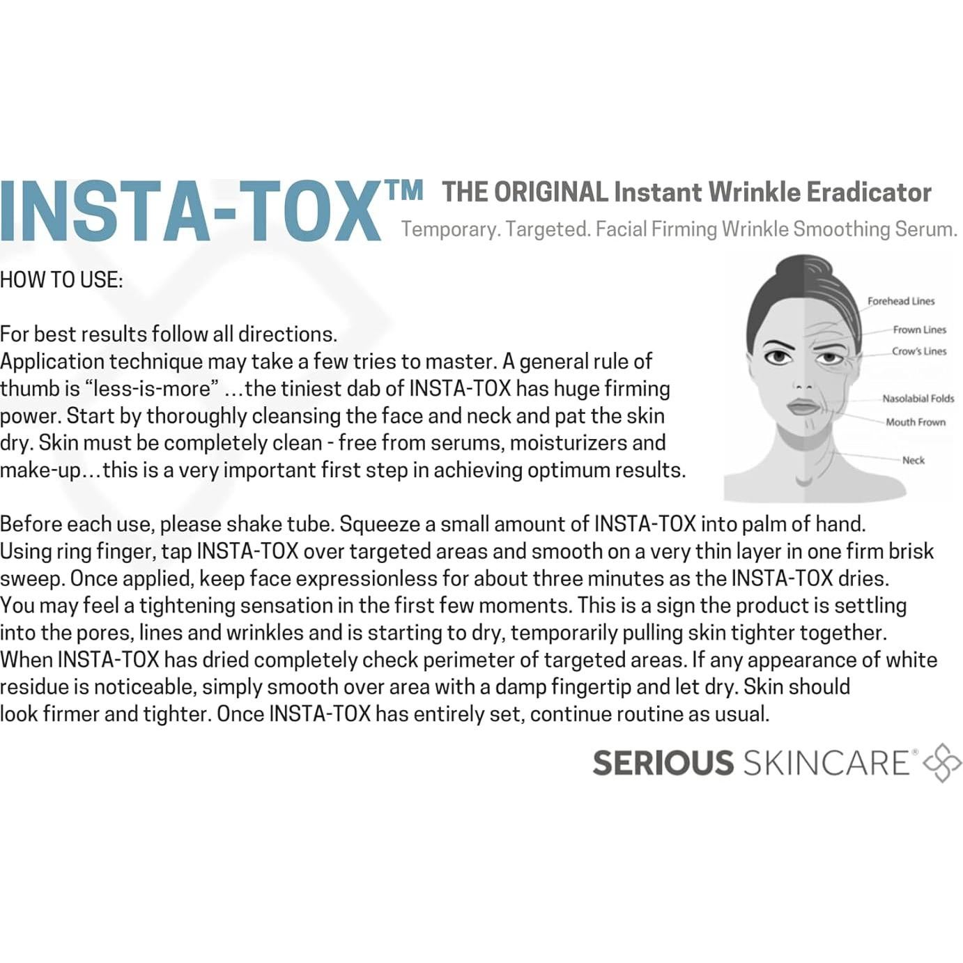 Suero Facial INSTA-TOX Serious Skincare 21.26 g - Afirmante Arrugas