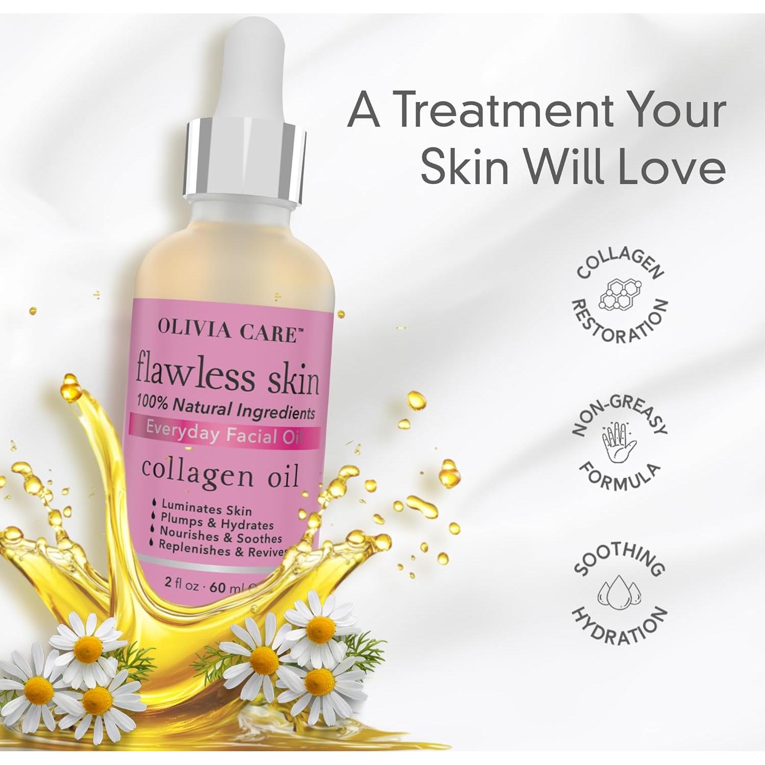 Aceite Facial de Colágeno Olivia Care 59 ml - Hidratante Natural