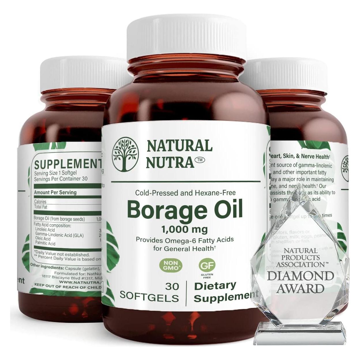 Aceite de Borraja Natural Nutra 30 Gelatinas Blandas Omega 6