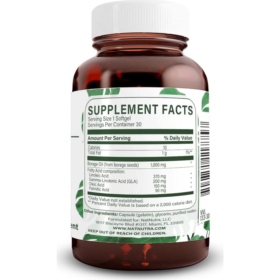 Aceite de Borraja Natural Nutra 30 Gelatinas Blandas Omega 6