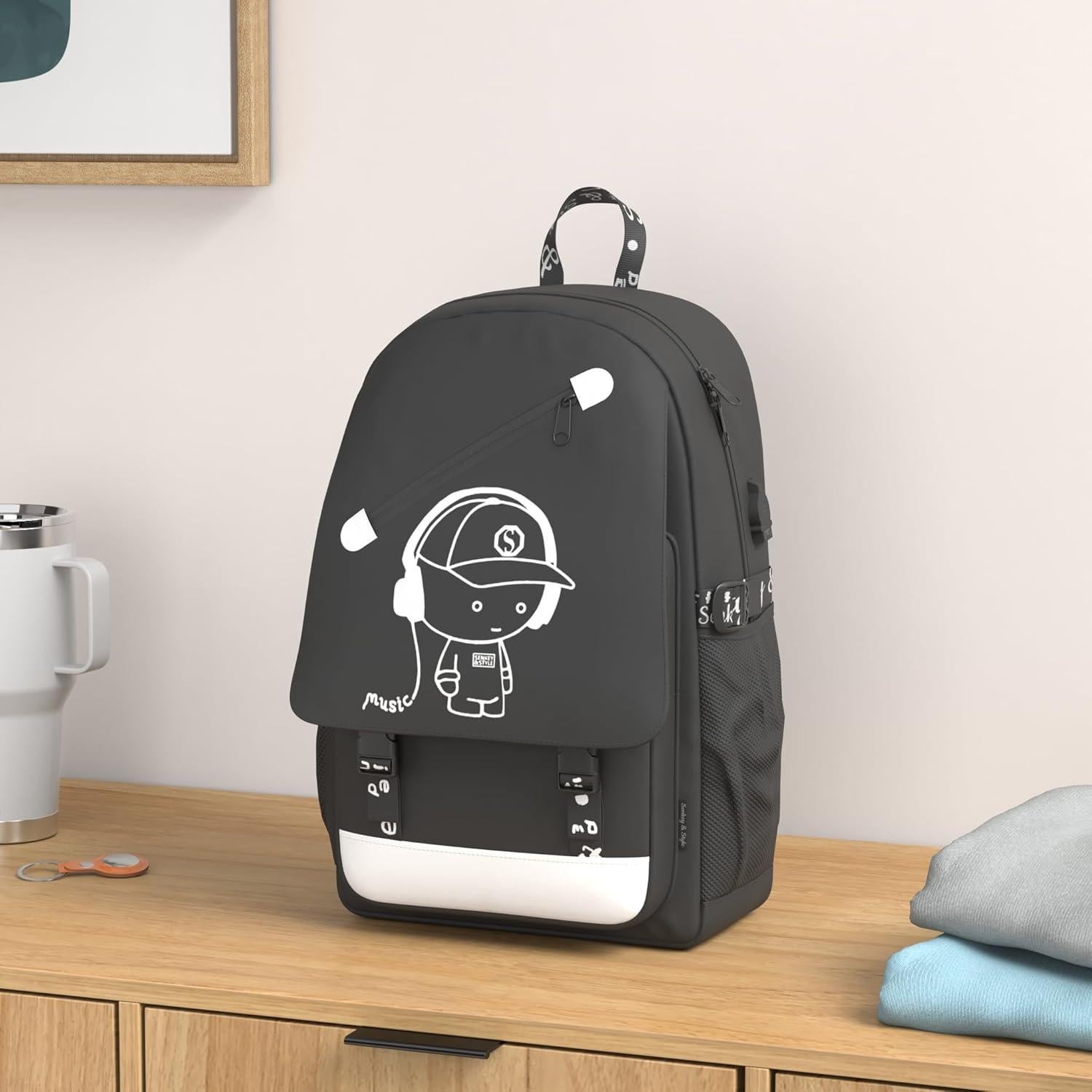 Mochila FLYMEI para Niños Anime Impermeable 44.96x29.97cm