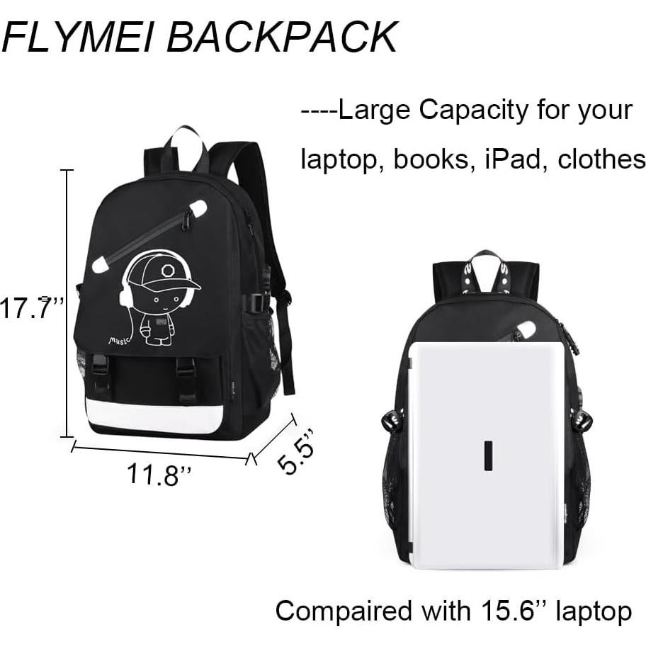 Mochila FLYMEI para Niños Anime Impermeable 44.96x29.97cm