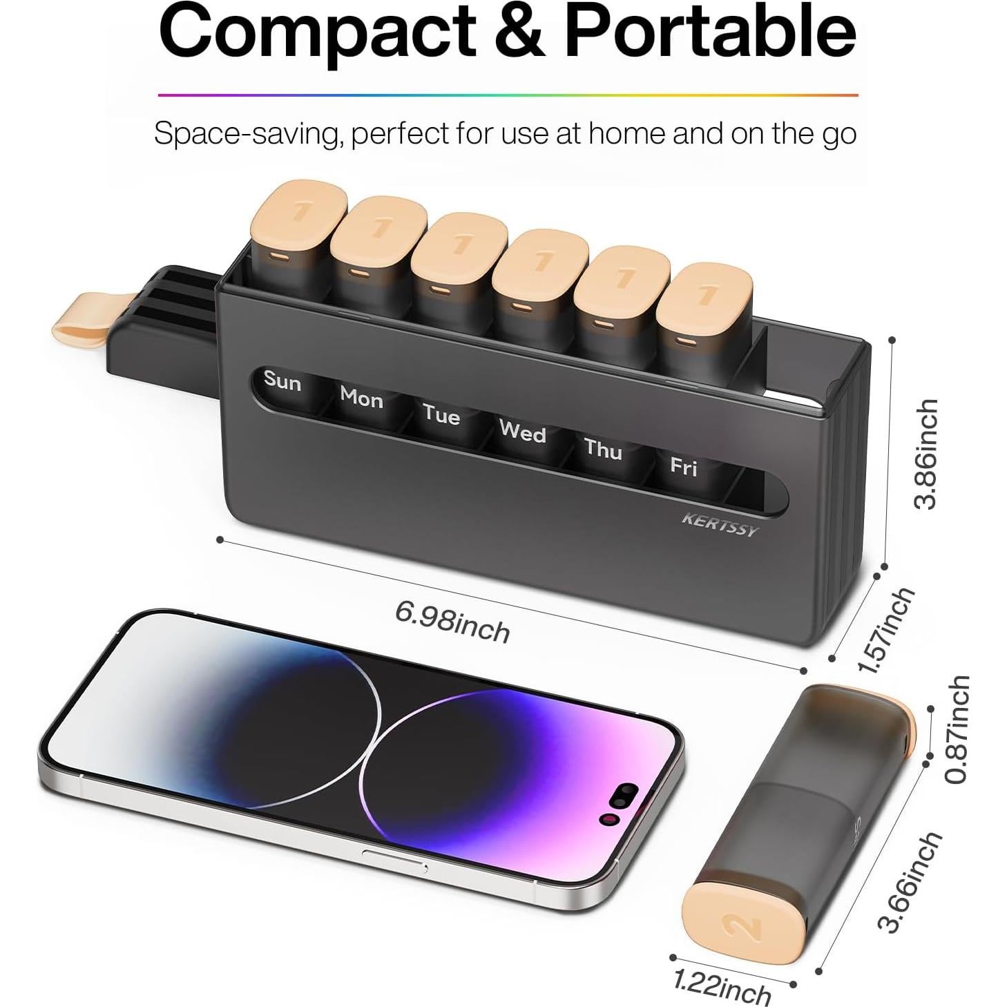 Organizador Semanal de Pastillas KERTSSY 2 Veces al Día 14 Compartimentos